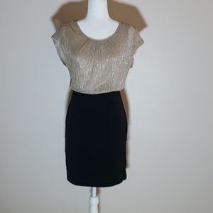 ENFOCUS STUDIO Black and Gold Cocktail Dress Sz 8